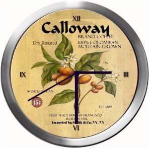  CALLOWAY 14 Inch Coffee Metal Clock Quartz Movement 