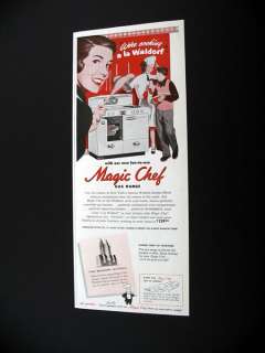 Magic Chef Gas Range Oven Dad Cooking 1951 print Ad  