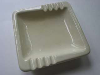 Vintage Made in USA #3451 Cream White Ceramic Ashtray  