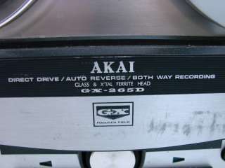 Vtg Akai GX 265D Direct Drive Reel to Reel Tape Recorder GX265D Auto 