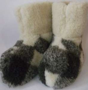 MENS WOOLLY BOOTS/SLIPPERS 100% PURE SHEEP WOOL  FELT BOOTS 100% SHEEP 