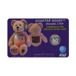   Card 5m Georgia (#4) Quarter Bear Pictures Bean Bag Toy, Coin, Flag