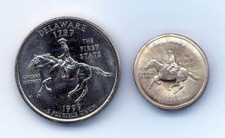 Uncirculated Delaware Quarter, Shrunk by Ultrastrong Magnetic Fields