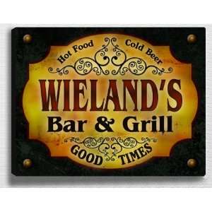  Wielands Bar & Grill 14 x 11 Collectible Stretched 