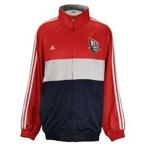 New Jersey Nets NBA Warm Up Track Jacket Red White Navy 
