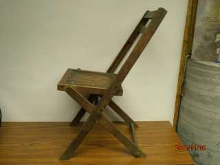   SIMMONS ORIGINAL FOLDING WOOD CHAIR CONSTRUCTED WITH DOWELS  