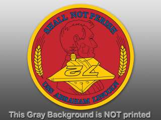 USS Abraham Lincoln Seal Sticker decal shall not perish  