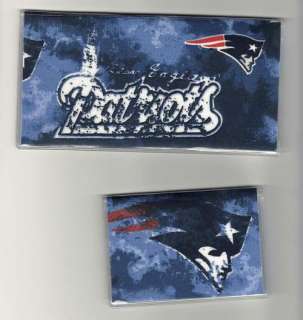 Checkbook Cover Debit Set w New England Patriots Fabric  