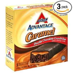   Advantage Bar Carmel Double Chocolate Crunch, 5 Count 1.5 Ounce Bars