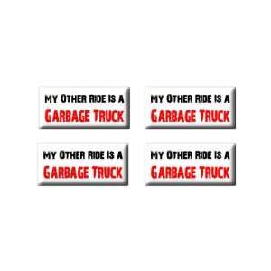   Vehicle Car Is A Garbage Truck 3D Domed Set of 4 Stickers Automotive