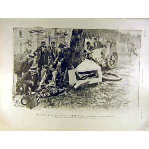    1903 Loraine Barrow Accident Automobile Race Print