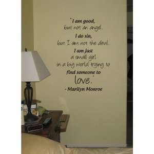  Quote I Am Good but Not an Angel Decal Sticker Wall Beautiful Words 