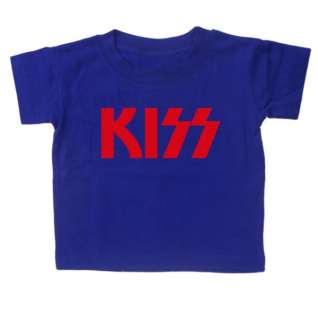 BABY T SHIRT KISS ROCK MUSIC FUNNY PUNK SLOGAN KIDS BN  
