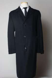 Vtg 40s/50s Wool Overcoat Top Coat W Pane 44 R  