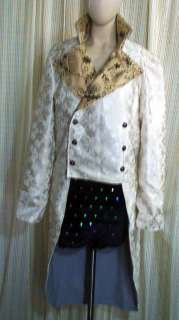 4341 Cream/tan Gothic Victorian Steampunk Dickens Tailcoat Jacket M 40 