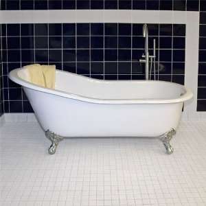    Cast Iron Slipper Clawfoot Tub (White Imperial Feet / No Tap Holes