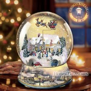   Kinkade Animated Village Christmas Musical Snowglobe