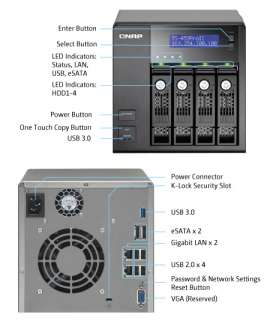 QNAP TS 459 Pro II Diskless 4 Bay SATA 6GB/s NAS Server  