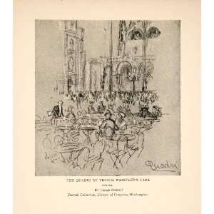  1921 Print Quadri Cafe Venice James McNeill Whistler Restaurant 