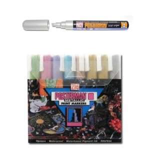 Zig Posterman PMA30 2mm Waterproof Chalkboard Marker Metallic Pen Set 