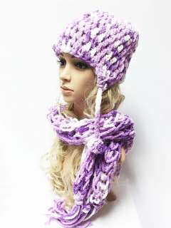 Winter Chenille Beanie Hat n Scarf Set for Women n Men Handmade Hip 