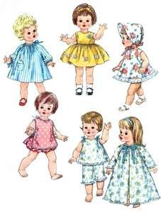 Vintage Doll Clothes Pattern 4839   15 ~ Tiny Chatty Baby   Toddler 