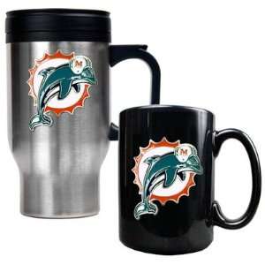  Miami Dolphins NFL Travel Mug & Ceramic Mug Set Sports 