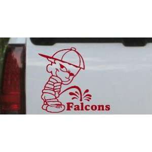  Pee On Falcons Car Window Wall Laptop Decal Sticker    Red 