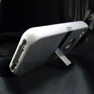   Hard Case Chrome Cover Stand Rubberized Clip for iPhone 4 4S 4G  