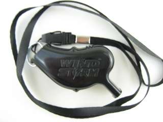 Black WindStorm All Weather Safety Whistle & Lanyard USA Made Survival 