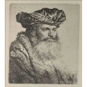  Oil Painting An Old Man, Wearing a Rich Velvet Cap 
