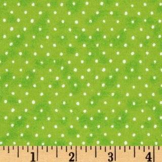   Shortcake Garden Fun Flannel Dots White/Lime Fabric By The Yard