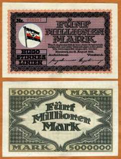 Germany, 5,000,000 (5 million) Mark, 1923, P NL, UNC  