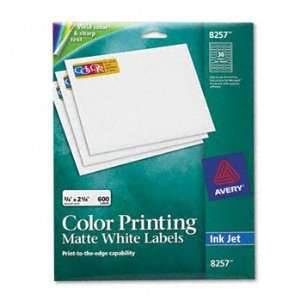  Avery 8257   Inkjet Labels for Color Printing, 3/4 x 2 1/4 