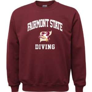 Fairmont State Fighting Falcons Maroon Youth Diving Arch Crewneck 