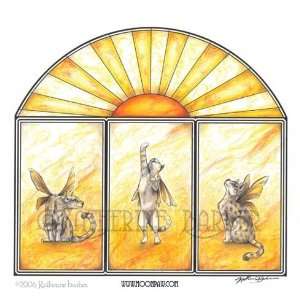 Sun Worship by Katherine Barber 8x10 Ceramic Art Tile with recessed 
