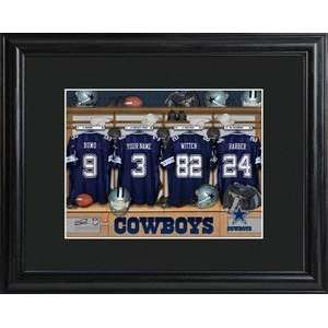  Dallas Cowboys NFL Locker Room Framed Personalized Print 