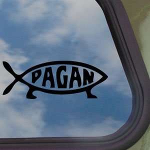  Pagan Fish Religion Black Decal Car Truck Window Sticker 