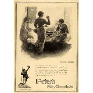  1913 Ad Daniel Peters Inventor Milk Chocolate Candy Bar 