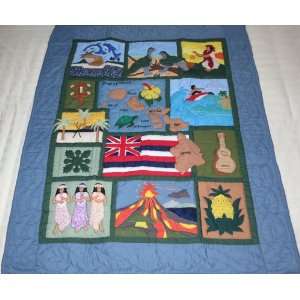   Of Hawaii crib baby comforter blanket hand quilted and wall hanging