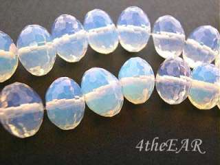 OPALITE Moonstone Glass Rondelle Faceted 16x11mm Beads 6  