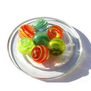  2 Larges Marbles   Marble CYCLONE   Glass Marble diameter 