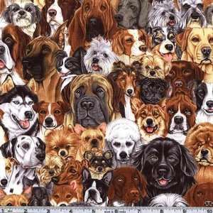  45 Wide Whiskers & Tails All Dog Breeds Sable Fabric By 