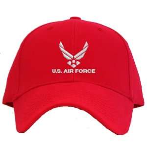  U.S. Air Force Embroidered Baseball Cap   Red Everything 