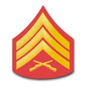US Marine E 5 Sergeant Red/Gold Chevron Rank Insignia Decal Sticker 5 
