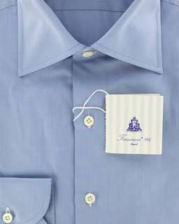 New $425 Finamore Napoli Light Blue Shirt 17/43  