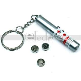   LED Flashlight with Laser Point Keychain 5mW 650nm Red Laser US Seller