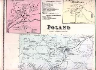 1867 POLAND KENNEDY MUD CREEK NEW YORK ANTIQUE MAP NR  