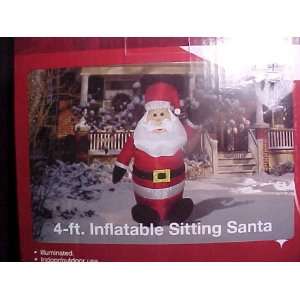  Airblown Inflatable Sitting Santa 4 Ft Tall Everything 