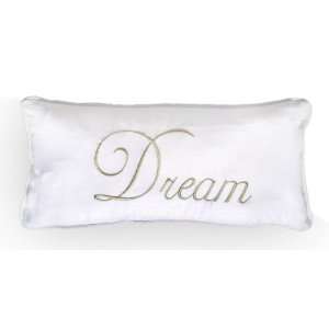  Dream Embroidered 7x15 Pillow White/silver Sage